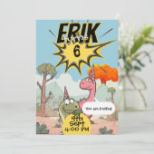 Aangepaste Dino 6e verjaardag voor Dino lover jong Kaart (Staand voorkant)