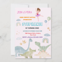 Aangepaste dino ballerina balletten verjaardagsfee