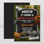 Aangepaste Dino Boy Dinosaur verjaardag T-Rex fees Kaart (Voorkant / Achterkant)