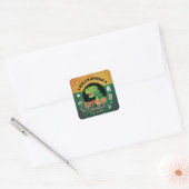 Aangepaste Dino Explorer Dinosaur Verjaardag Vierkante Sticker (Envelop)