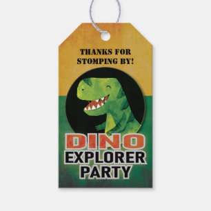 Aangepaste Dino Explorer Dinosaurus Verjaardag Cadeaulabel