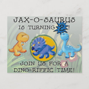 Aangepaste dino-uitnodiging uitnodiging briefkaart