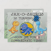 Aangepaste dino-uitnodiging uitnodiging briefkaart (Voorkant / Achterkant)