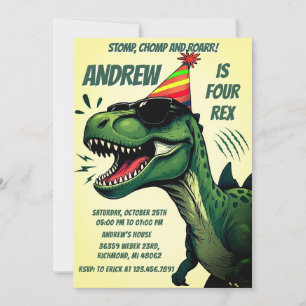 Aangepaste Dinosaur Dino Verjaardag Uitnodiging