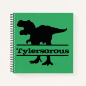 Aangepaste Dinosaur Kinder Name Notebook Notitieboek (Voorkant)