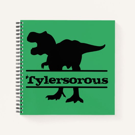 Aangepaste Dinosaur Kinder Name Notebook Notitieboek (Voorkant)