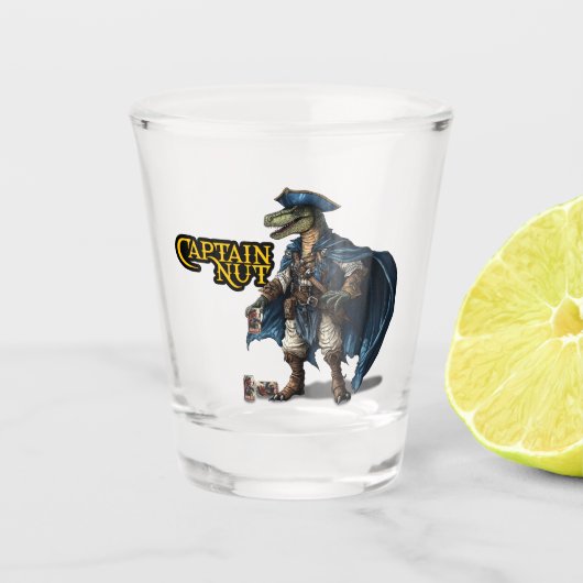 Aangepaste Dinosaur Pirate Shot Glas (Voorkant)