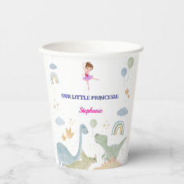 Aangepaste Dinosaurus Ballerina Ballets verjaardag Papieren Bekers