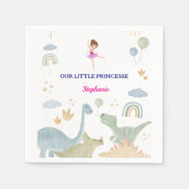 Aangepaste Dinosaurus Ballerina Ballets verjaardag Servet