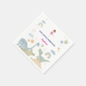 Aangepaste Dinosaurus Ballerina Ballets verjaardag Servet (Hoek)