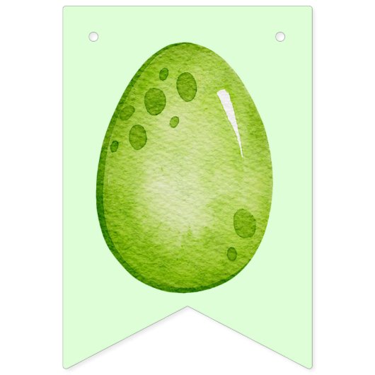 Aangepaste dinosaurus groen met 2 foto's vlaggetjes (Eerste vlag)