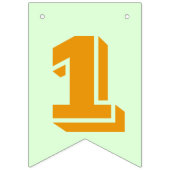 Aangepaste dinosaurus groen met 2 foto's vlaggetjes (Derde vlag)