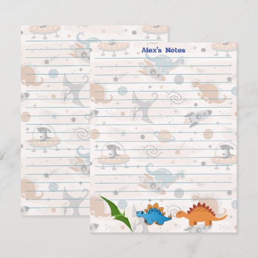 Aangepaste Dinosaurus Learning Notecard Informatiekaartje (Voorkant / Achterkant)