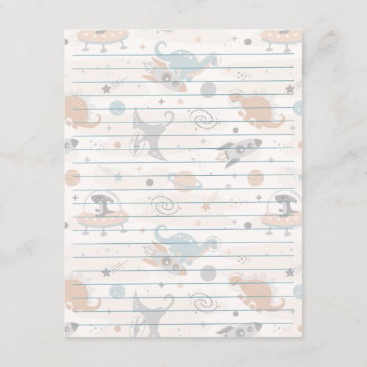 Aangepaste Dinosaurus Learning Notecard Informatiekaartje (Achterkant)