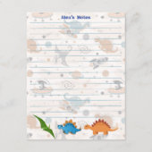 Aangepaste Dinosaurus Learning Notecard Informatiekaartje (Voorkant)