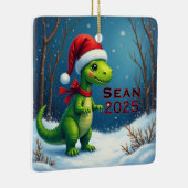 Aangepaste Dinosaurus Rode Boog Keramisch Ornament (Rechts)