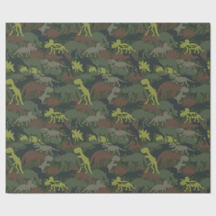 Aangepaste dinosaurus silhouet gecamoufleerde verj cadeaupapier