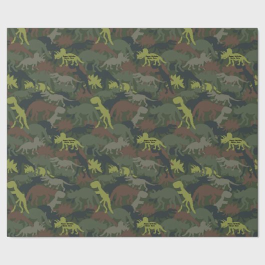 Aangepaste dinosaurus silhouet gecamoufleerde verj cadeaupapier (Zoom)