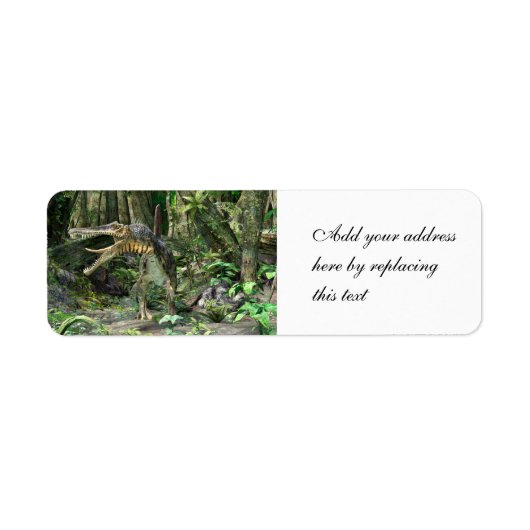 Aangepaste dinosaurus Spinosaurus Etiket (Voorkant)