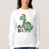 Aangepaste dinosaurus T-Rex kerstboom citaat Trui (Voorkant)