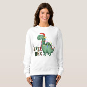 Aangepaste dinosaurus T-Rex kerstboom citaat Trui (Voorkant volledig)