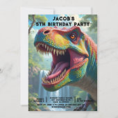Aangepaste dinosaurus verjaardagsfeest uitnodiging (Voorkant)