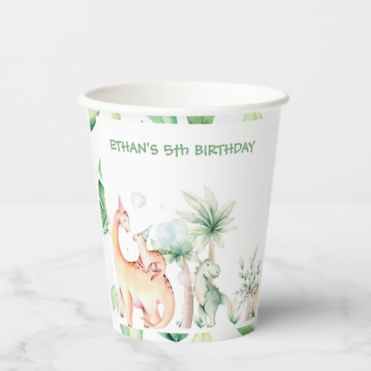 Aangepaste dinosaurusbekervel papieren bekers (Voorkant)