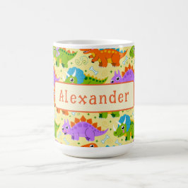Aangepaste dinosaurusprint met een cute uitstralin koffiemok