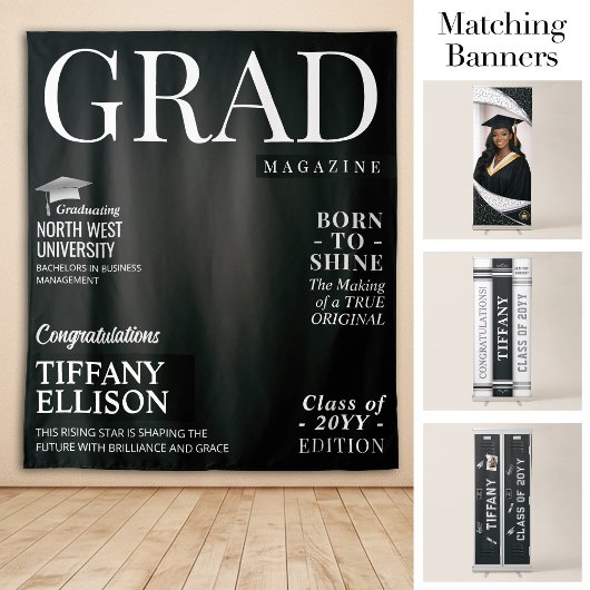 Aangepaste diploma-banner, diploma-tijdschriftcove wandkleed