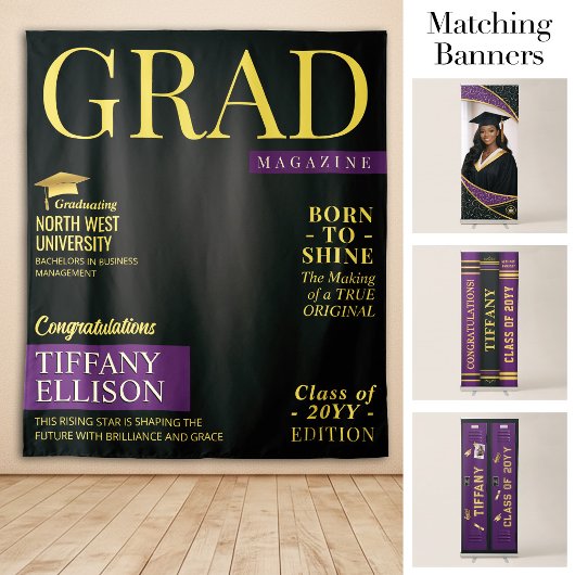 Aangepaste diploma-banner, diploma-tijdschriftcove wandkleed