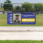 Aangepaste diploma-banner met naam en school spandoek (Insitu)