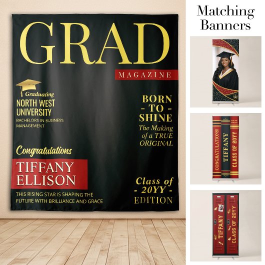 Aangepaste diploma-banner, omslag van afstudeertij wandkleed