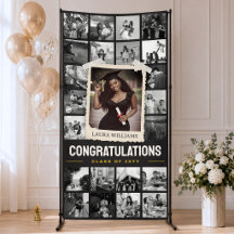 Aangepaste diploma-banner, retro-fotocollage 4x8'