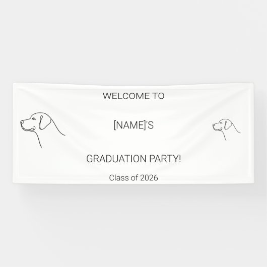 Aangepaste diploma-banner voor honden | Foto & Ras Spandoek (Horizontaal)