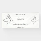 Aangepaste diploma-banner voor honden | Foto & Ras Spandoek (Horizontaal)