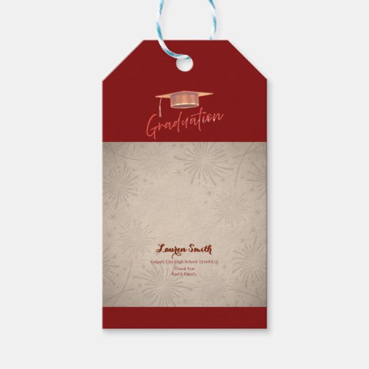 Aangepaste diploma bedankkaart cadeaulabel (Voorkant)