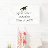 Aangepaste diploma-feestje, naam en jaar spandoek (Insitu)