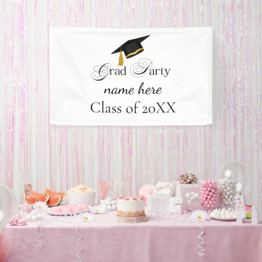 Aangepaste diploma-feestje, naam en jaar spandoek (Feest)