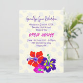 Aangepaste diploma open huis hibiscusbloemen (Staand voorkant)