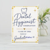 Aangepaste diploma-uitnodiging voor tandartsassist (Staand voorkant)
