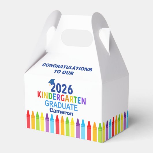 Aangepaste diploma-uitreiking 2026 kleuterschool bedankdoosjes (Voorkant Zijde)