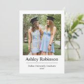 Aangepaste diploma-uitreikingkaart met vier foto's aankondiging (Staand voorkant)