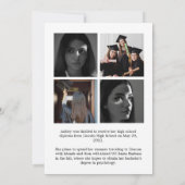 Aangepaste diploma-uitreikingkaart met vier foto's aankondiging (Achterkant)