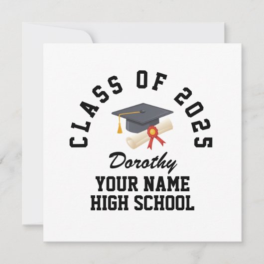 Aangepaste diploma-uitreikingsfeestje voor de midd kaart (Voorkant)