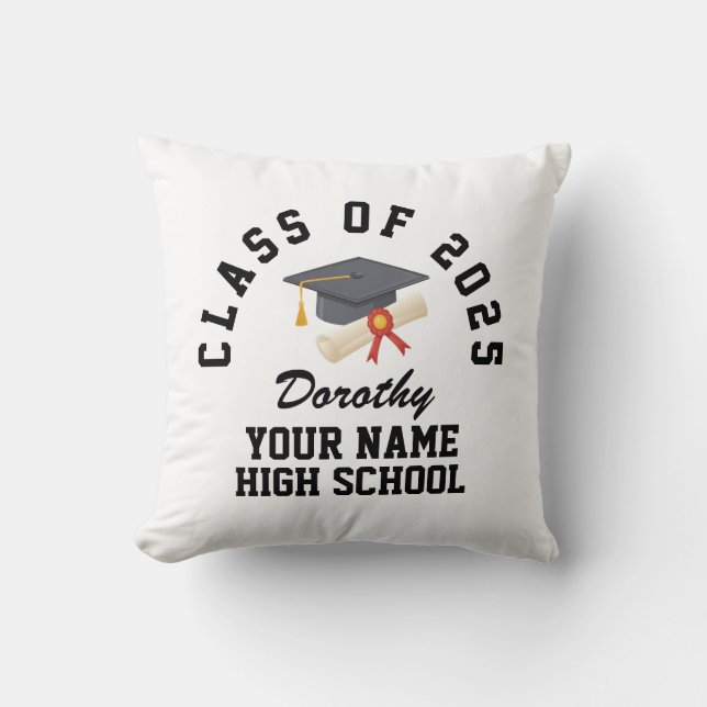 Aangepaste diploma-uitreikingsfeestje voor middelb kussen (Voorkant)