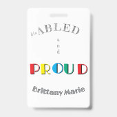 Aangepaste Disability Pride-bewustzijnsadvocaat Badge (Voorzijde)