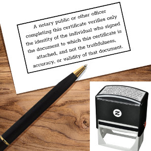 Aangepaste disclaimer informatie voor openbaar not zelfinktende stempel