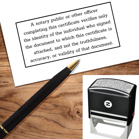 Aangepaste disclaimer informatie voor openbaar not zelfinktende stempel