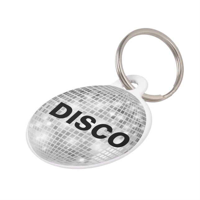Aangepaste Disco Ball Dog Label Huisdierpenning (Zijkant)