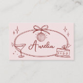 Aangepaste disco boog verjaardag roze en rode plaa plaatskaartje (Voorkant)